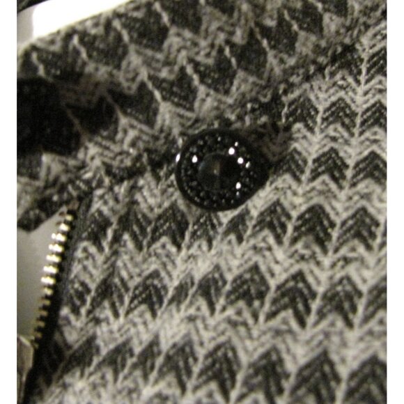 To The Max L Gray Arrow Patterned Wool Blend Short Jacket 3/4 Length Sleeves - Picture 2 of 3